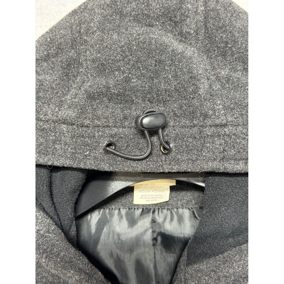 St Johns Bay Womens Charcoal Gray Wool Blend Hooded Zip Jacket Medium - Picture 9 of 12